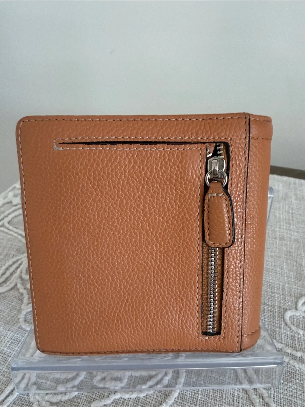 Brighton Ferrara Ritoro Naturella Tan Leather Bifold Wallet with Snap Closure
